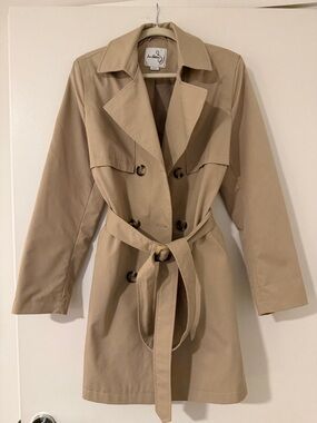 Classic Women's Tan Trench Coat with Belt by Sam Edelman